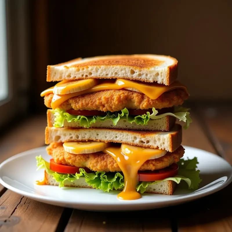 Sandwich de Milanesas de Pollo con Mantequilla de Maní y Plátano: Receta Argentina Contundente