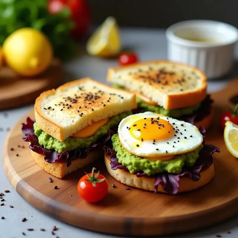Sándwich de Pan de Arroz con Aguacate y Huevo Poché: Receta Keto y Sin Gluten
