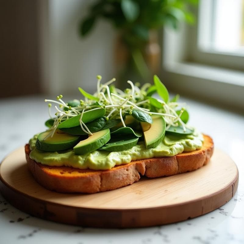 Sándwich de Pan de Batata y Hummus de Habas con Germinados: Receta Vegana y Sin Harina en 10 Minutos
