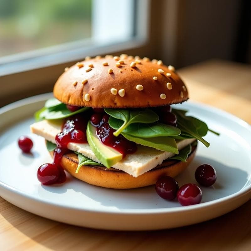 Sándwich de Pan de Batata con Pechuga de Pavo y Salsa de Arándanos: Receta Fit para Tupper