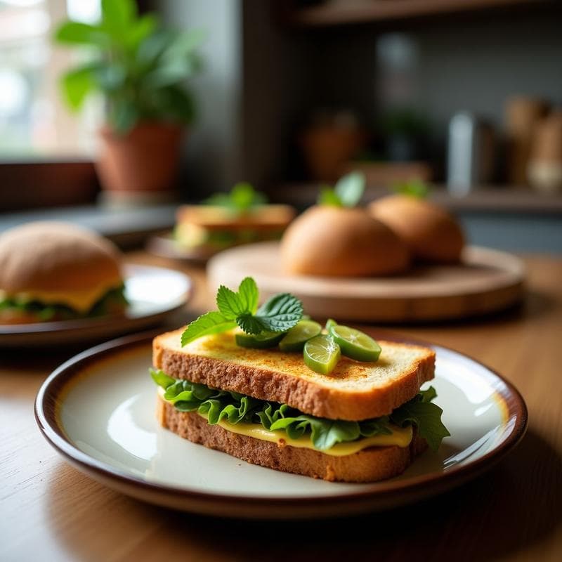Sándwich de Pan de Centeno con Paté de Algas Nori y Pepino: Receta Vegana y Marina
