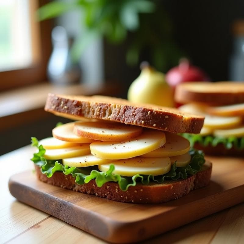Sándwich de Pan de Centeno con Pechuga de Pavo y Puré de Manzana: Receta Alemana Fit