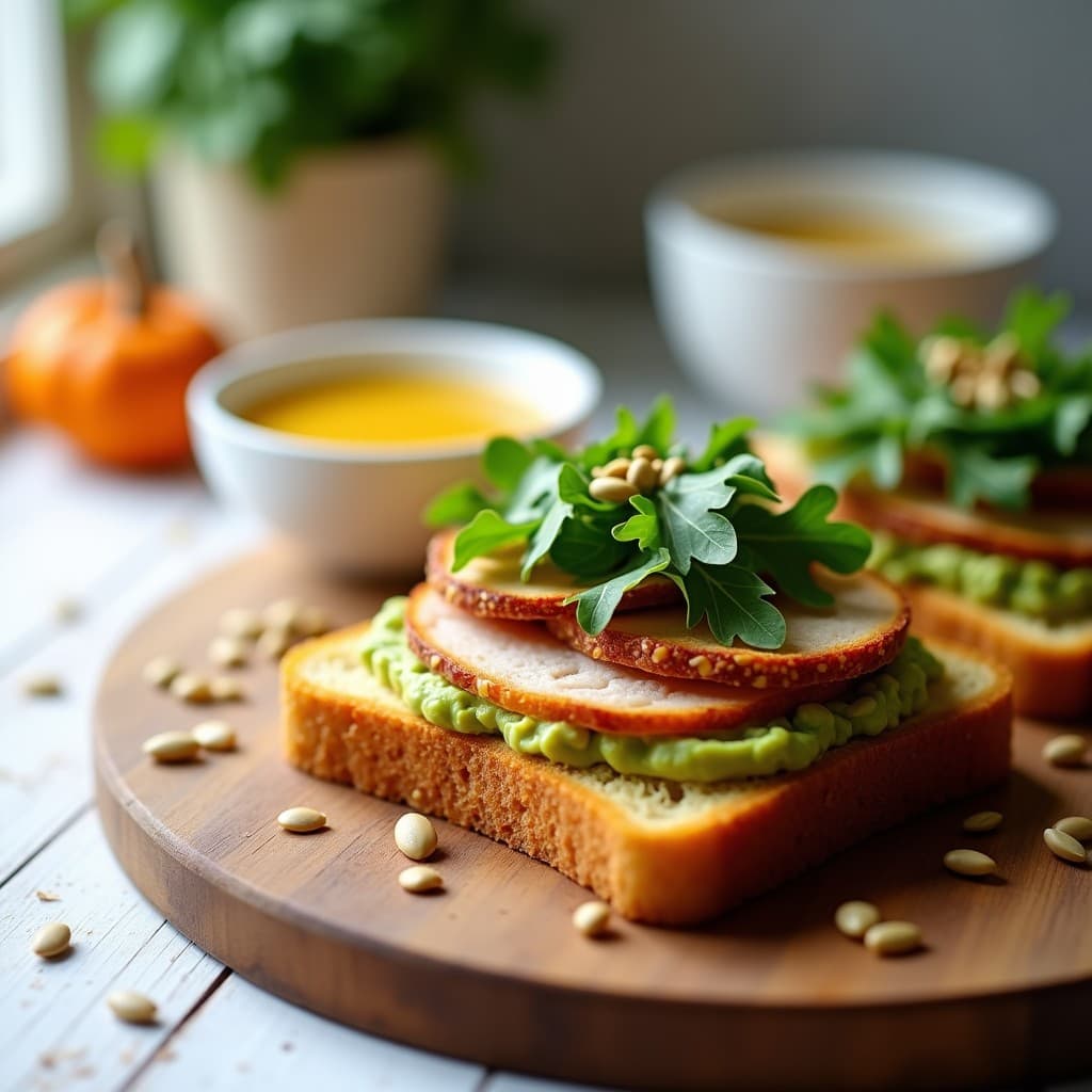 Sándwich de Pan de Maíz y Pechuga de Pavo con Mostaza de Miel: Desayuno Americano Keto