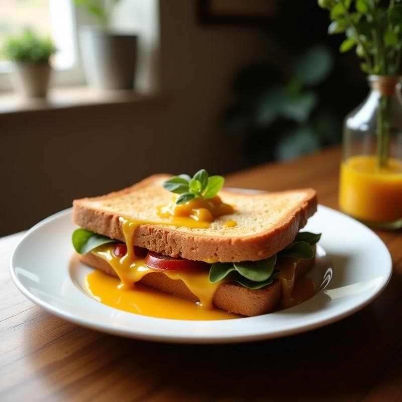 Sándwich de Pan de Plátano y Peanut Butter: Desayuno Colombiano Sin Harina