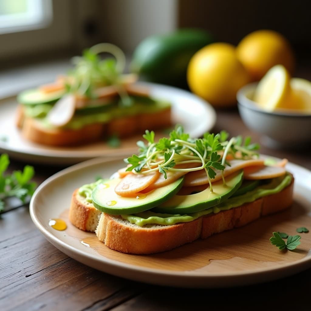 Sándwich de Pan de Plátano y Pechuga de Pavo: Receta Fit con Aguacate y Alfalfa en Airfryer