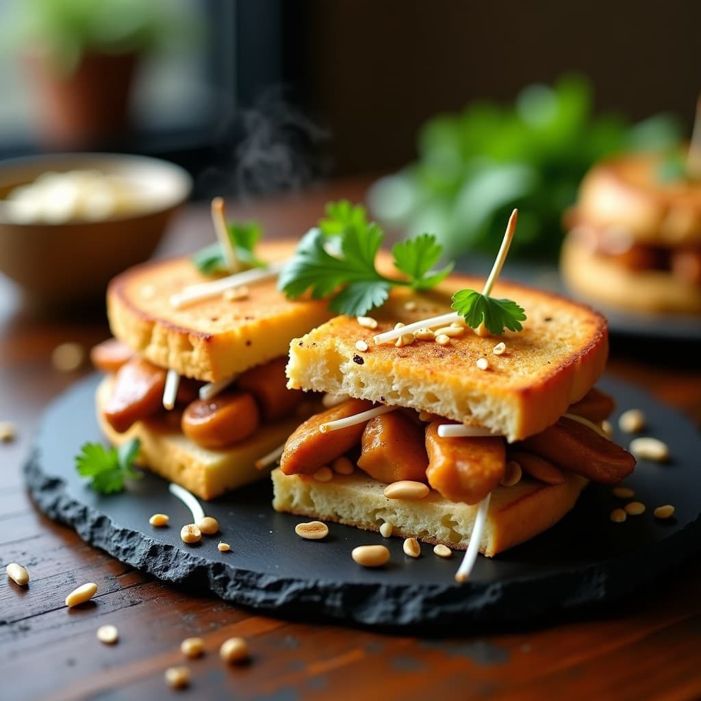 Sándwich de Pan de Plátano y Pollo al Satay: Receta Tailandesa en Airfryer