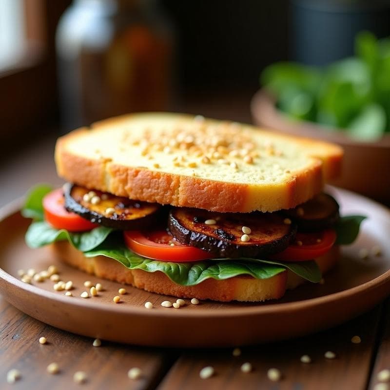 Sándwich de Pan de Yuca con Mortadela de Berenjena: Receta Brasilera Sin Gluten