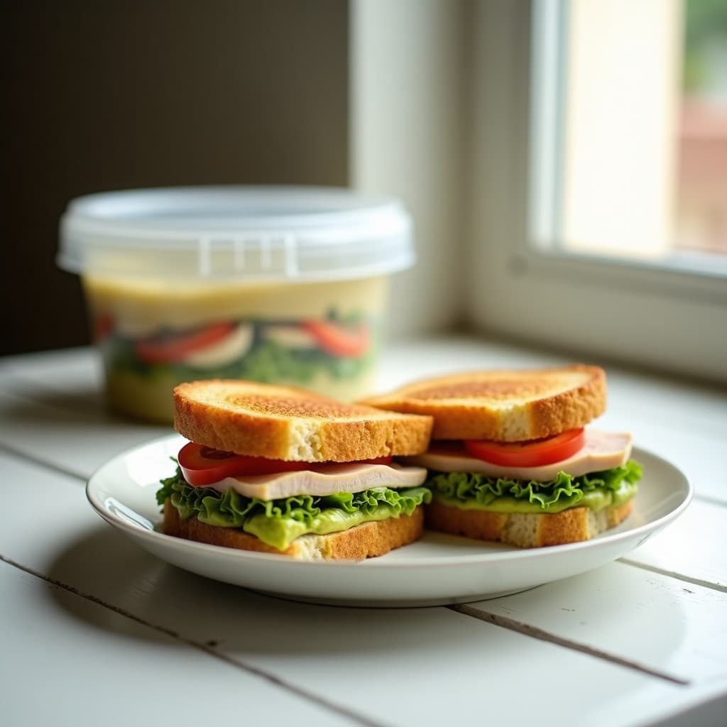 Sándwich de Pan de Yuca con Pechuga de Pavo y Aguacate: Receta Colombiana Keto para Tupper