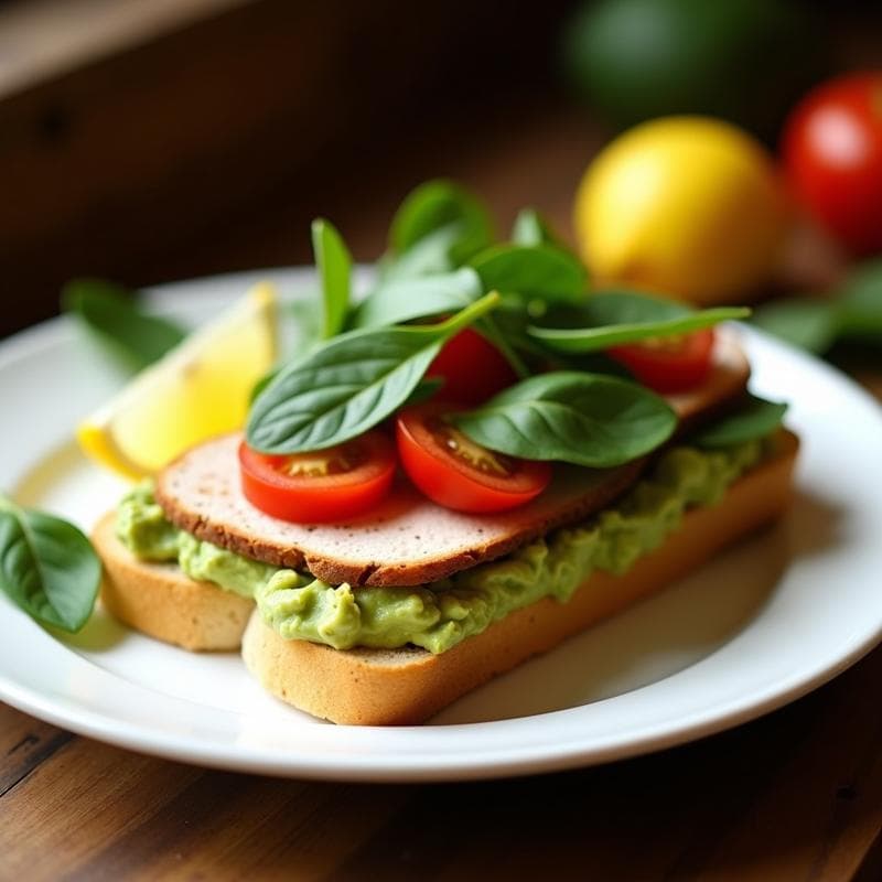 Sándwich de Pan de Yuca con Pavo Ahumado y Puré de Palta: Desayuno Colombiano Rápido