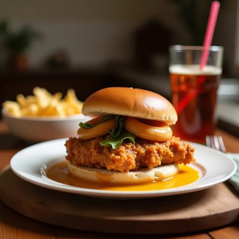 Sándwich de Pollo Crujiente con Donuts Glaseados como Pan: El Desayuno o Cena que Rompe Todas las Reglas