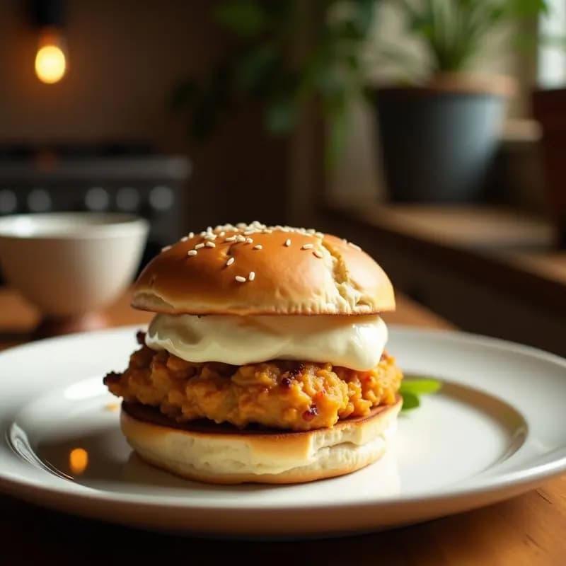 Sándwich de Pollo Crujiente con Helado de Vainilla: El Contraste Perfecto entre Salado y Dulce