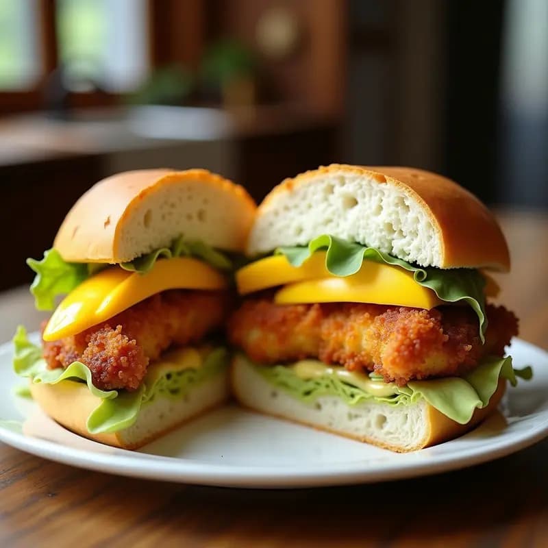 Sándwich de Pollo Crujiente con Mayonesa de Wasabi y Mango: Fusión de Sabores