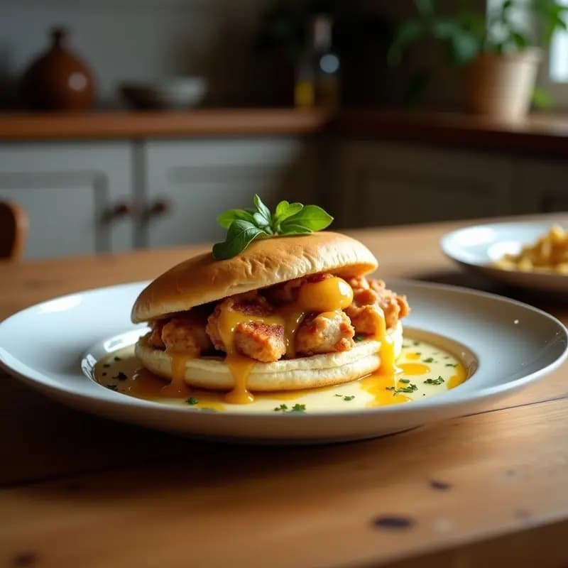Sándwich de Pollo Crujiente con Miel y Queso Azul: Receta Dulce-Salada para Amantes de lo Intenso