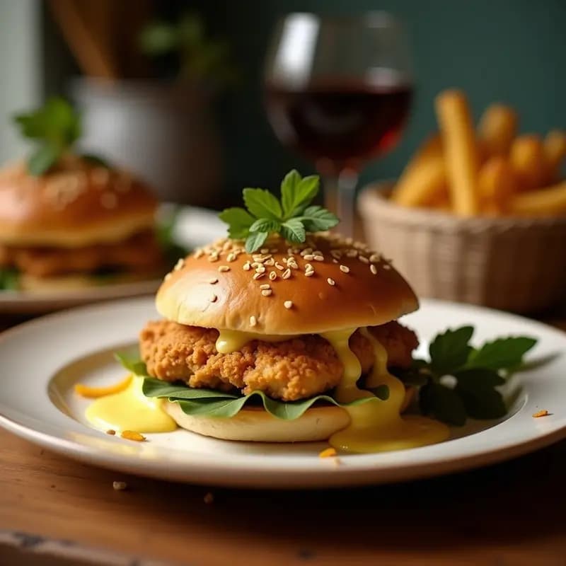 Sándwich de Pollo Frito Crujiente con Mayonesa de Ajo y Pan de Brioche: Receta de Fast Food Casera