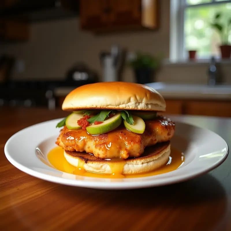Sándwich de Pollo Frito Crujiente con Miel y Mostaza: Receta Americana Clásica