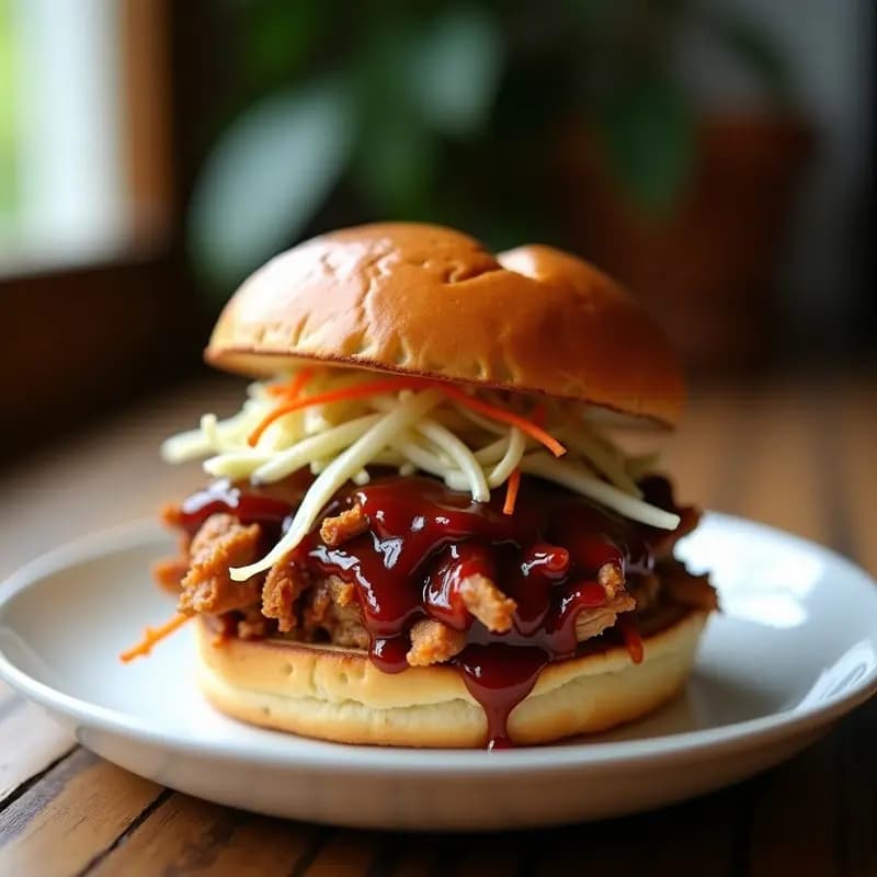 Sándwich de Pull Pork con Barbacoa y Coleslaw Crujiente: Receta para Freír o Airfryer