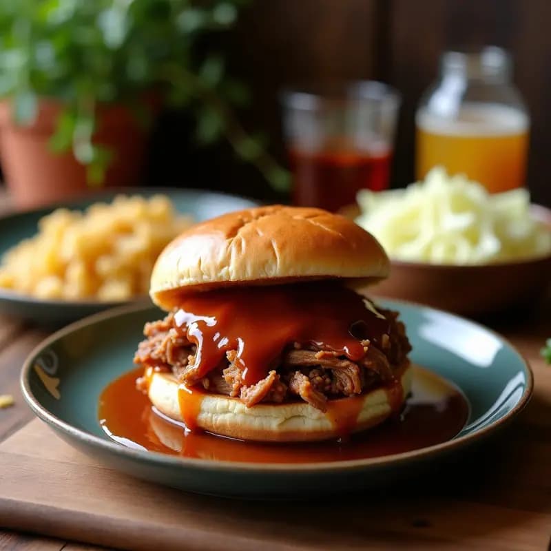 Sándwich de Pulled Pork con Salsa Barbacoa y Cole Slaw: El Bocadillo Más Jugoso