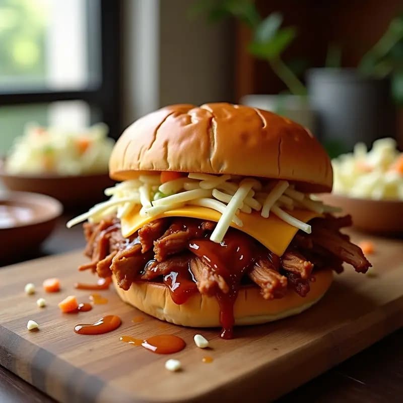 Sándwich de Pulled Pork con Salsa Barbacoa y Coleslaw: Receta Americana para Chuparse los Dedos