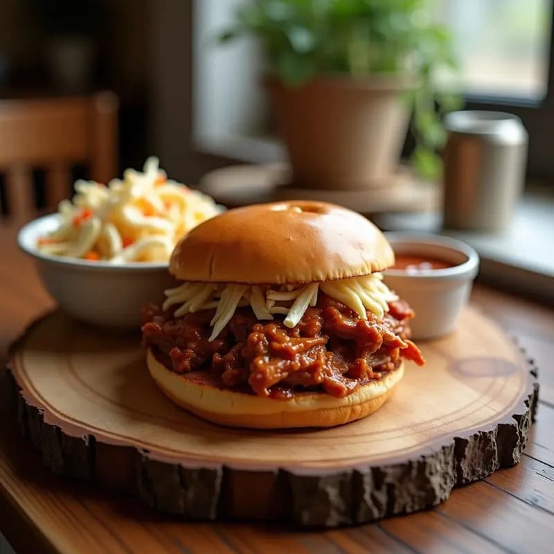 Sándwich de Pulled Pork con Salsa Carolina y Ensalada de Col: Receta Sureña Americana