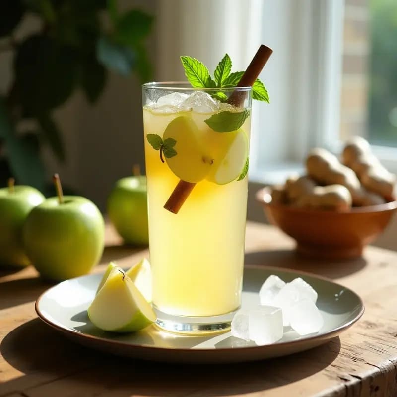 Sangría Blanca de Manzana y Jengibre: Bebida Española Sin Alcohol y Depurativa