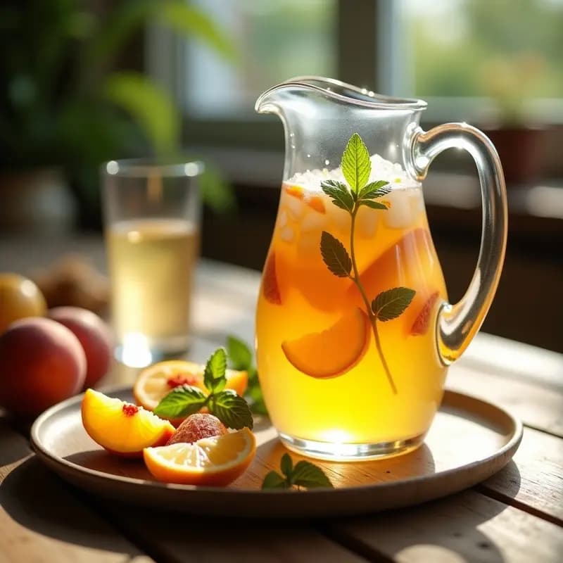 Sangría blanca con melocotón y hierbas: Receta para fiestas