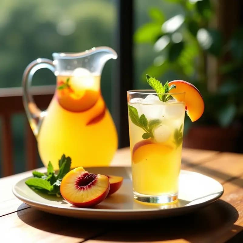 Sangría Blanca con Melocotón y Menta: Cóctel Veraniego Sin Alcohol