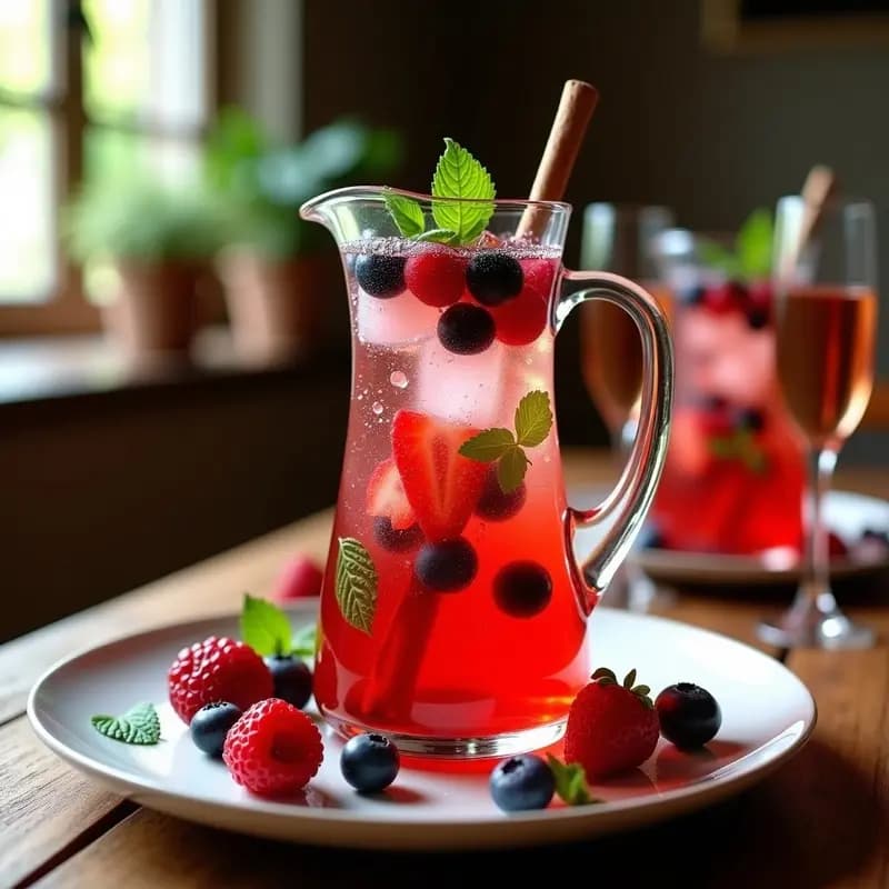 Sangría de Cava con Frutas Rojas: Brindis Español Elegante y Burbujante
