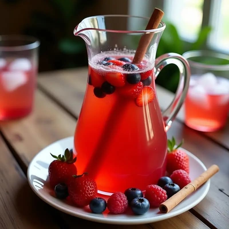 Sangría de Frutas Rojas con Canela: Bebida Tradicional Sin Alcohol