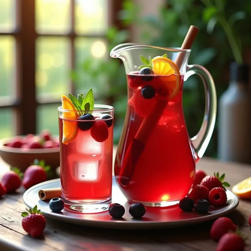 Sangría de Frutas Rojas con Miel: Bebida Veraniega sin Azúcar en 15 Minutos