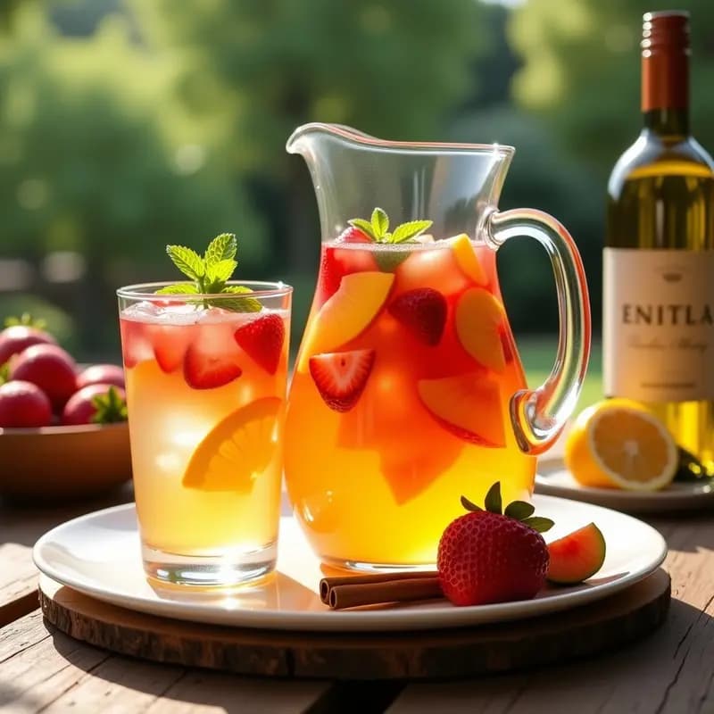 Sangría de Frutas de Temporada con Toque de Vino Blanco: Receta Refrescante Sin Azúcar