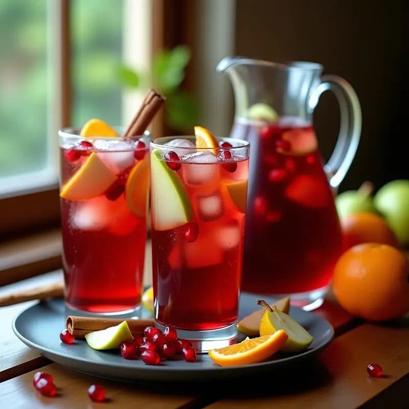 Sangrienta de cosecha con frutas de temporada: Bebida navarra tradicional