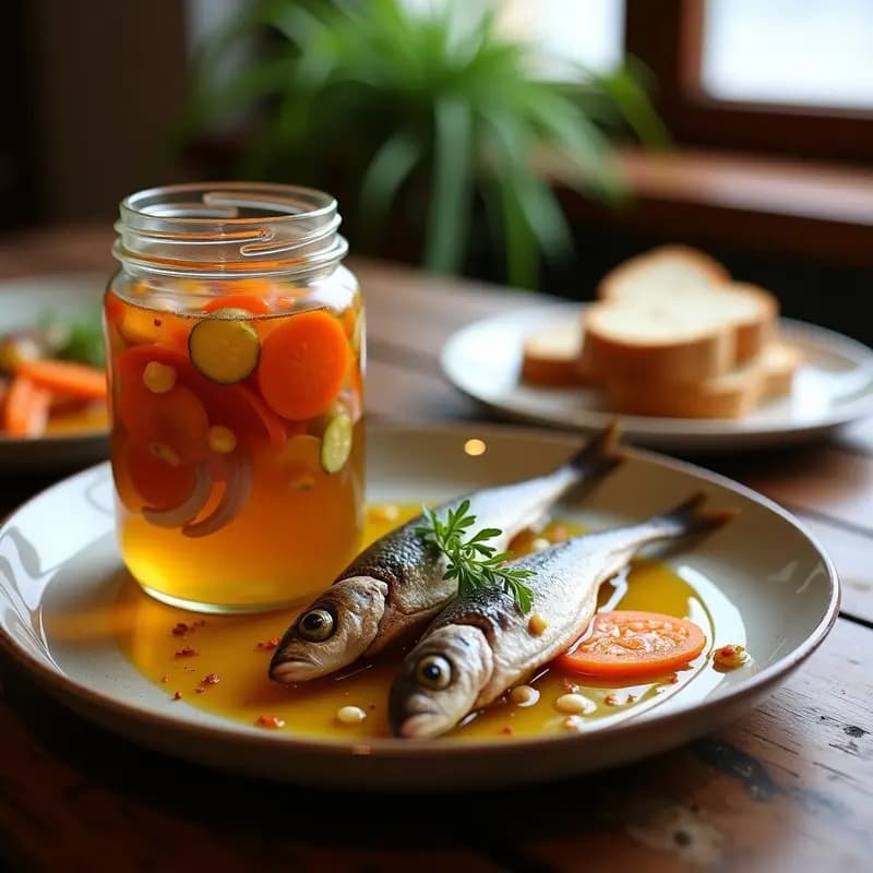 Sardinas en escabeche andaluz: Aperitivo de lata gourmet con vinagre y especias