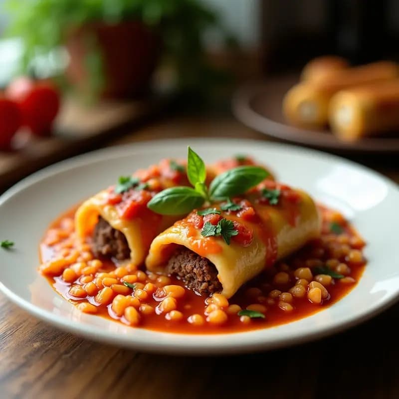 Sarma: Rollitos de Col Rellenos de Carne y Arroz en Salsa de Tomate