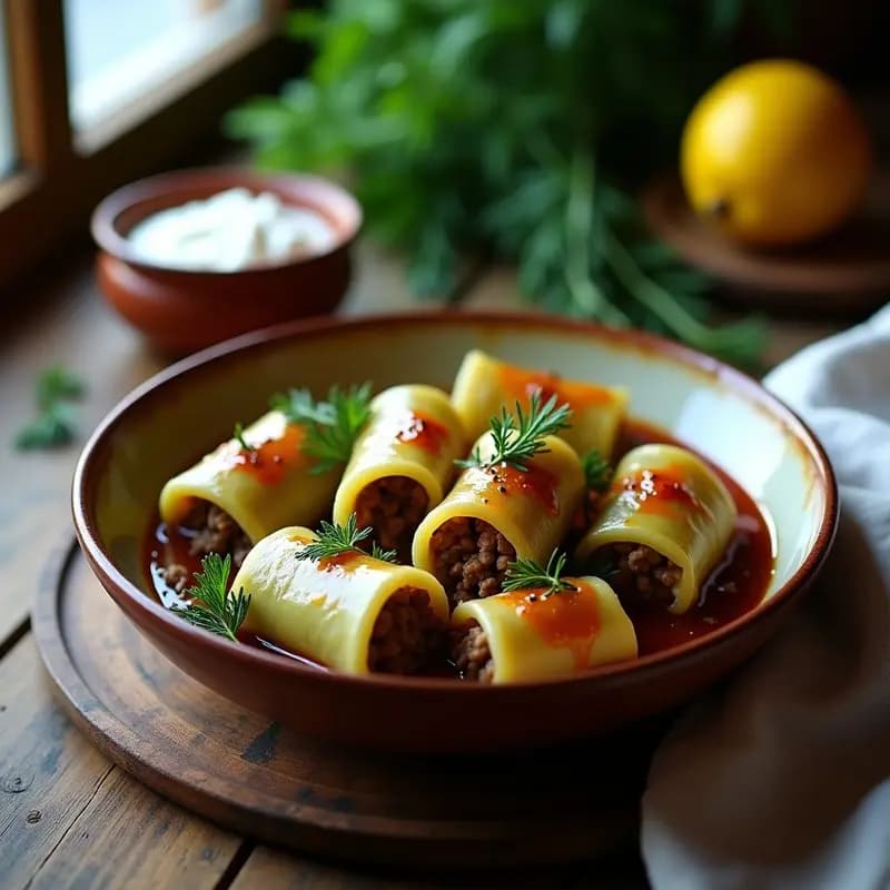 Sarmale Rumanas de Col y Carne: Rollitos Fermentados con Arroz y Especias