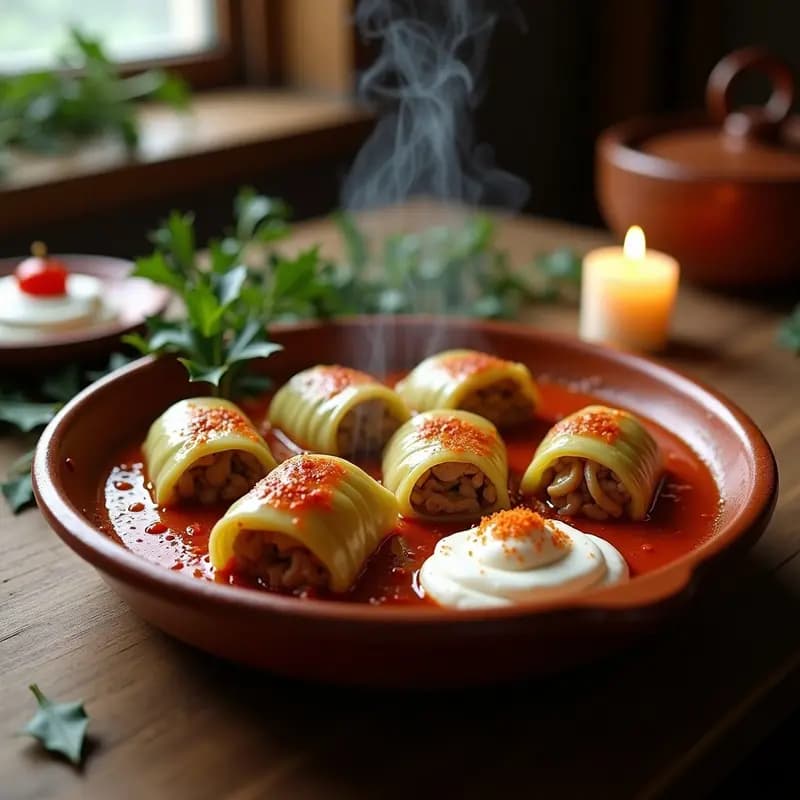 Sarmale Rumanas de Col Rellenas de Cerdo y Arroz: Receta Tradicional para Navidad