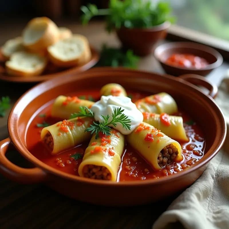 Sarmale Rumanas con Hojas de Col y Carne de Cerdo: Receta Tradicional en Olla Lenta
