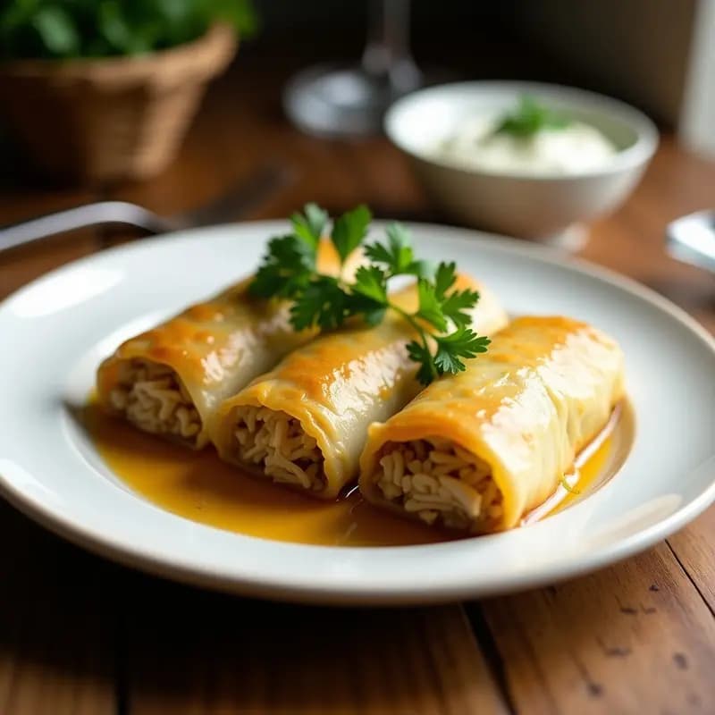 Sarmale de Col con Pollo y Arroz: Rollitos Rumanos Ligeros en Airfryer