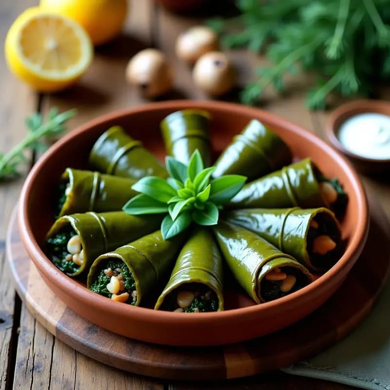 Sarmale de Col Rizada y Champiñones: Receta rumana vegana en hoja de parra