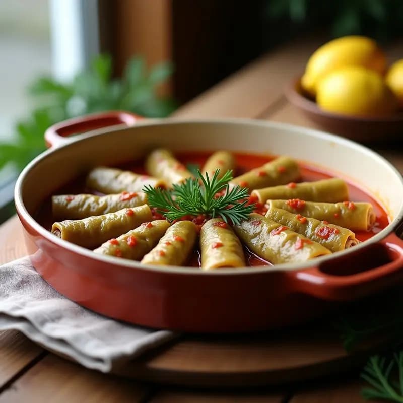 Sarmale Rumanos con Hojas de Parra y Carne de Cerdo: Rollitos al Horno en 45 Minutos