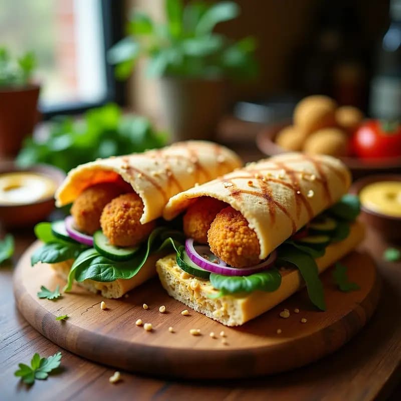 Sarmie de Falafel y Hummus: Bocadillo Sudafricano Vegano y Crujiente