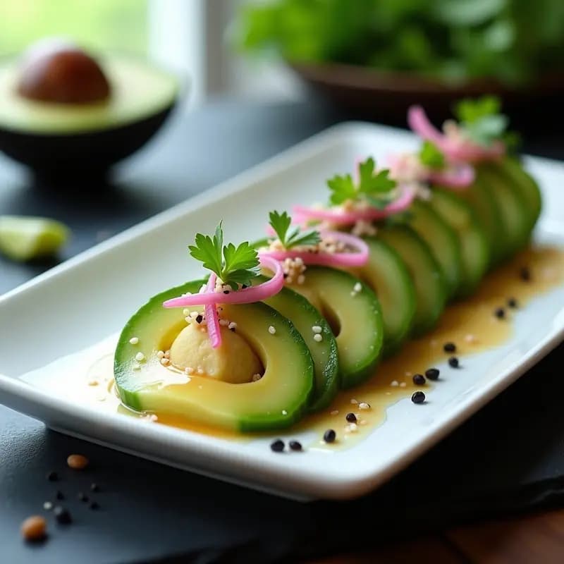 Sashimi de Aguacate y Pepino: Receta Japonesa Vegana y Crudivegana con Salsa Ponzu