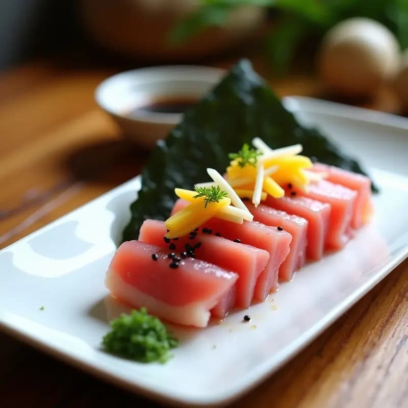 Sashimi de Atún con Encurtidos de Jengibre y Rábano Daikon: Receta Japonesa Fresca y Baja en Calorías