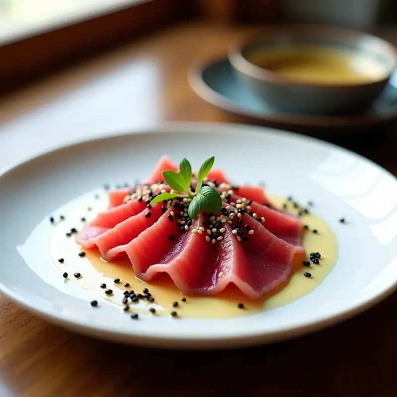 Sashimi de Atún con Vinagreta de Sésamo y Jengibre: Entrante Japonés Fresco y Keto