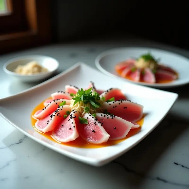 Sashimi de Atún con Vinagreta de Yuzu y Rábanos: Receta Japonesa Alta en Omega-3