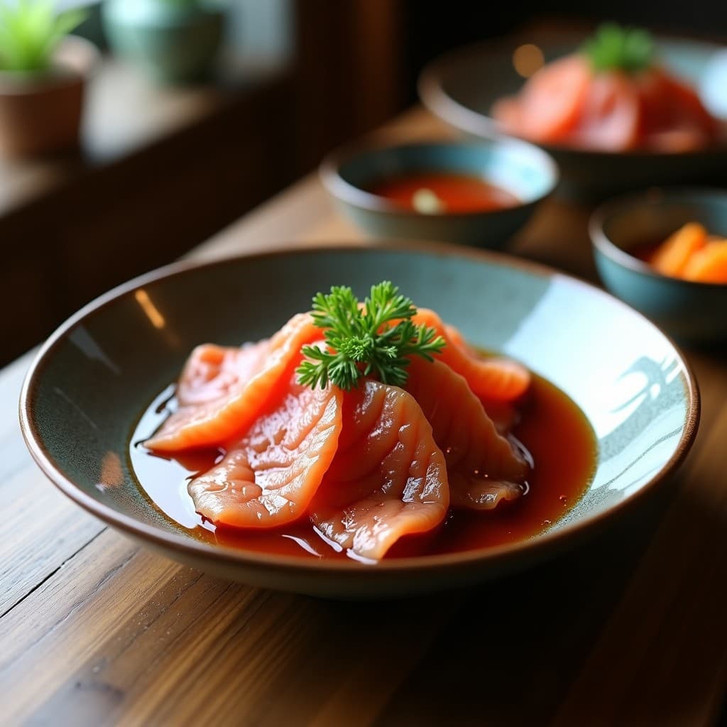 Sashimi de Berenjena Marina con Salsa Ponzu: Receta Vegana Japonesa Crujiente