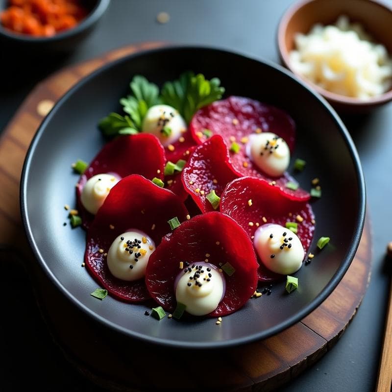 Sashimi de Remolacha y Nuez de Anacardo: Receta Vegana Japonesa Sin Pescado y Sin Gluten