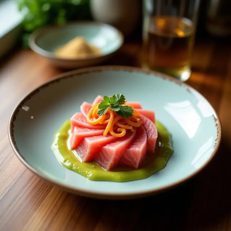 Sashimi de Remolacha Marina con Wasabi de Rábano: Entrante Crudivegano con Toque Japonés