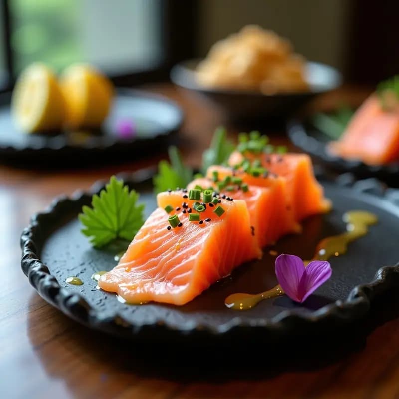 Sashimi de Salmón con Vinagreta de Cítricos y Jengibre: Receta Japonesa Alta en Omega-3