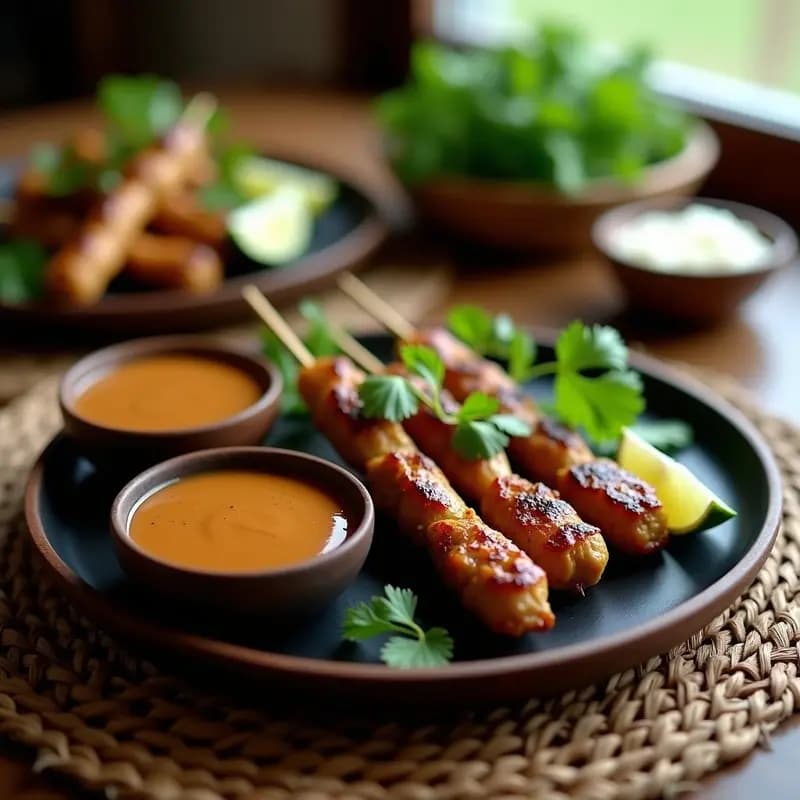 Satay de Ternera con Salsa de Cacahuete: Receta Indonesia Alta en Proteína y Keto