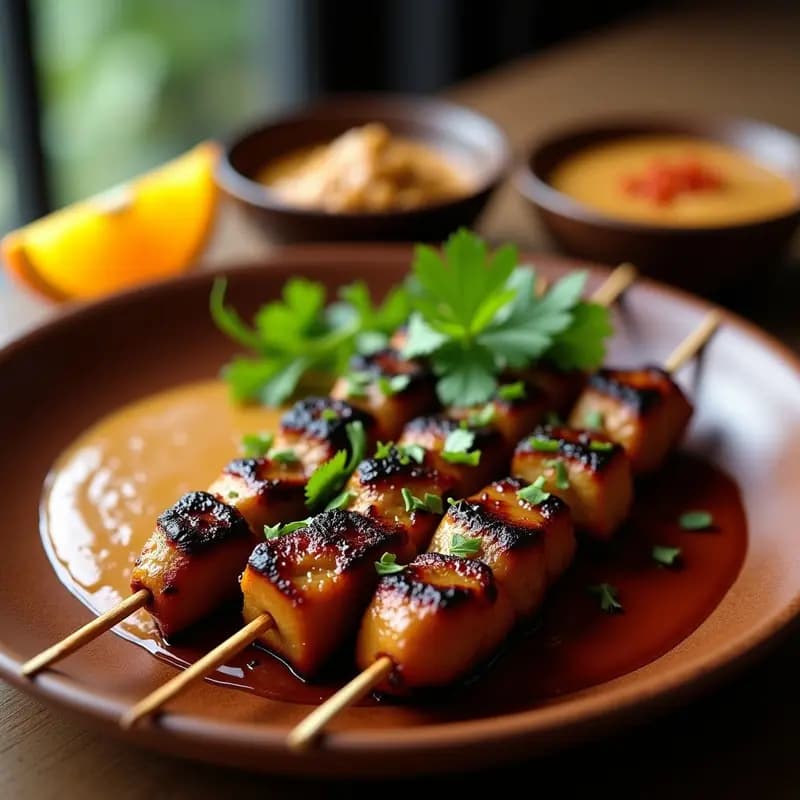 Satay de Ternera con Salsa de Cacahuete y Pimentón Ahumado: Receta Indonesa en Parrilla